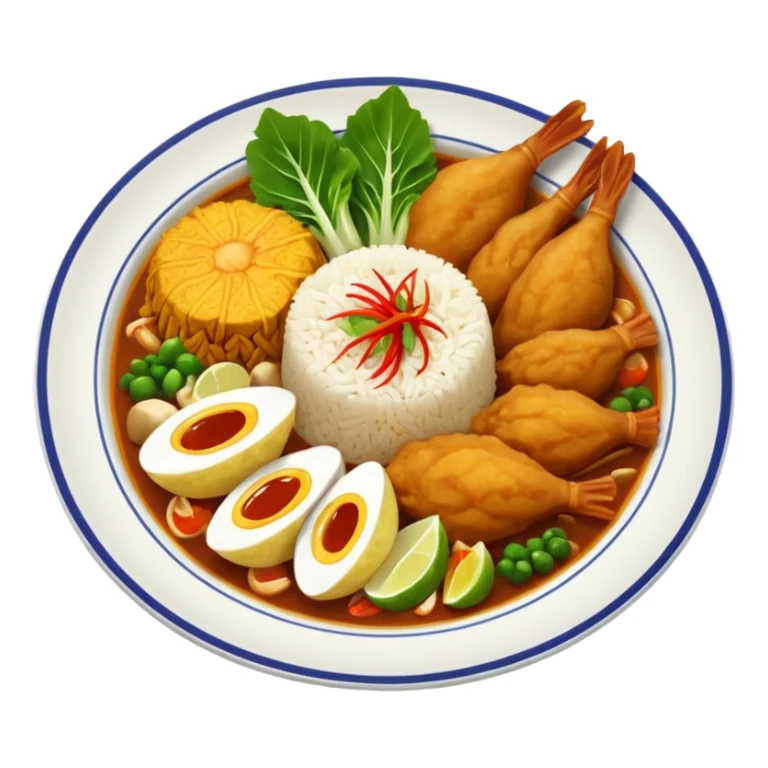 Nasi + Kuah tomyam + Ayam goreng + Sup sayur sticker