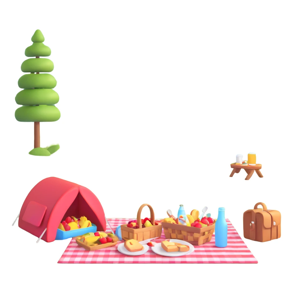 picnic by a peaceful lake sticker
