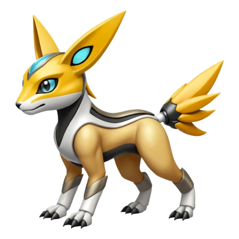 Meloetta-Renamon-Wargreymon-Protogen-Pokémon-Digimon-Fakémon-fusion-hybrid-creature sticker