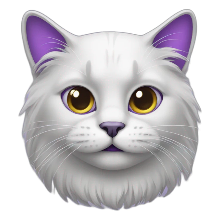 cat with long beard and purple eyes sticker