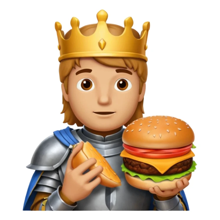 Knight eating a burger  sticker