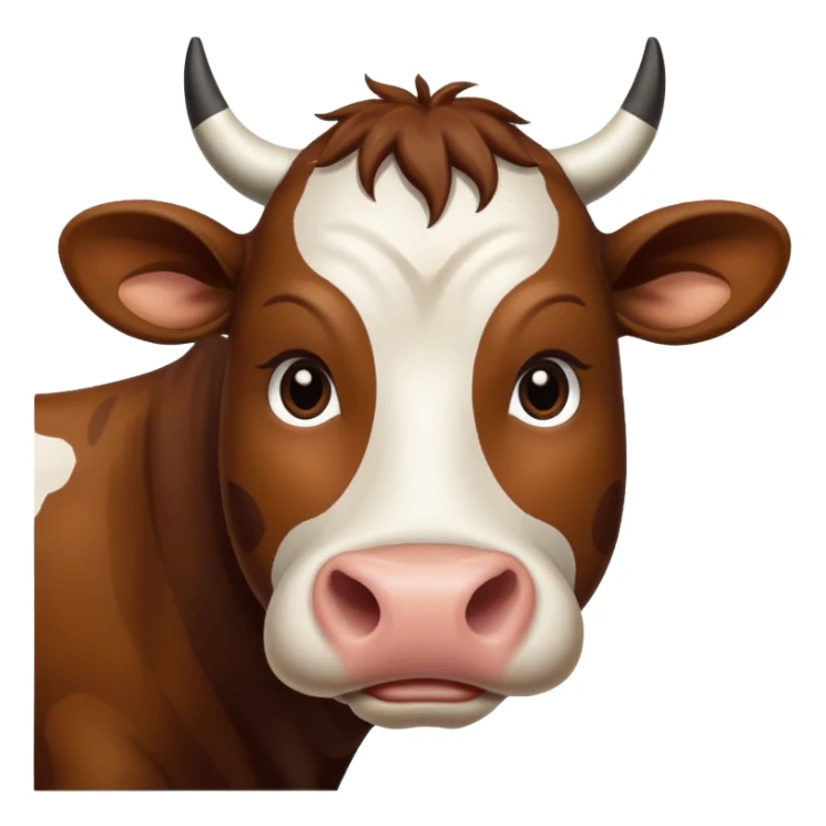Cow face, word saying MU at the top sticker