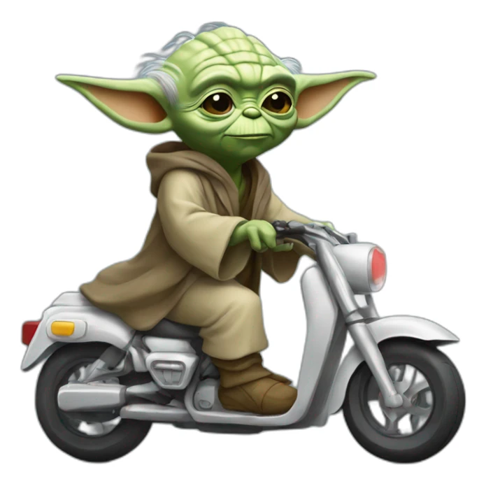 Yoda qui fait de la moto sticker