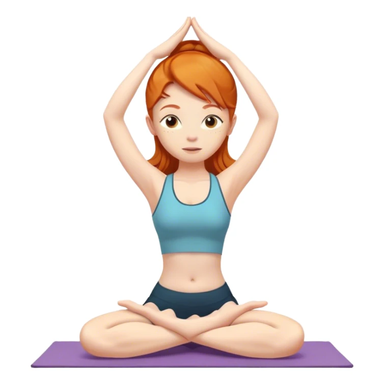 Ginger girl doing a namastay yoga pose  sticker