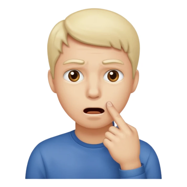 Emoji mordiéndose el dedo sticker