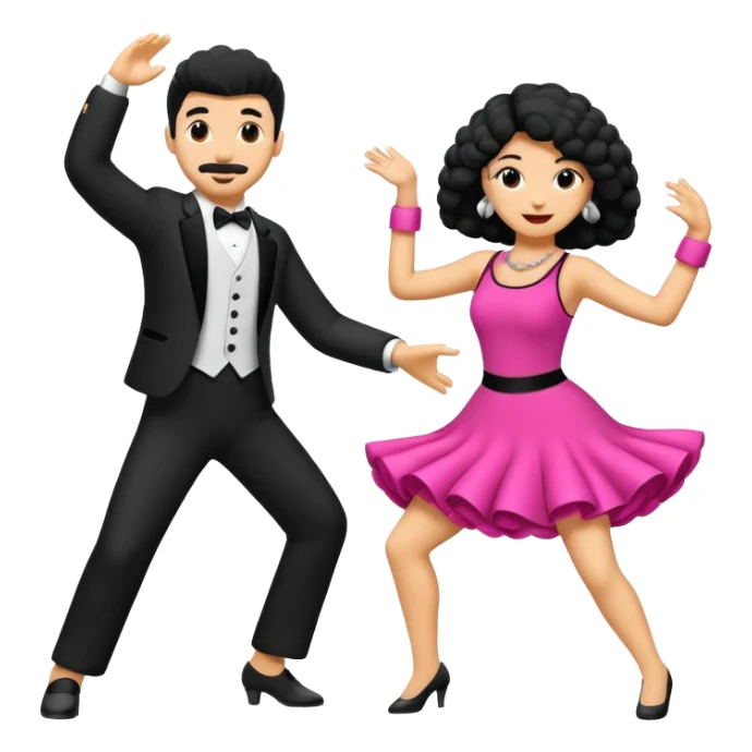 2 perros poddle uno macho y una hembra bailando  sticker