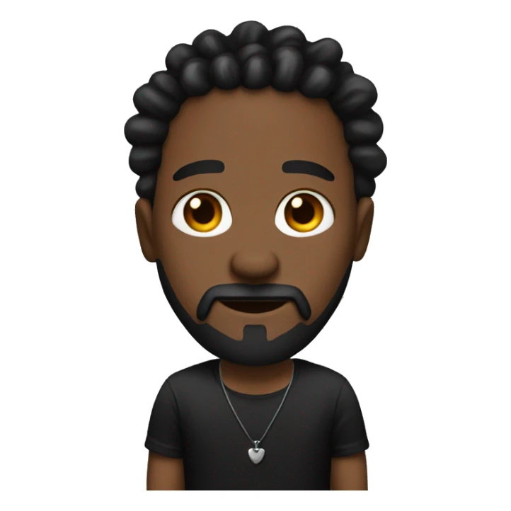 black man with black and red thick dreadlocks and a goatee and a mustache and a plain black shirt and a necklace  sticker