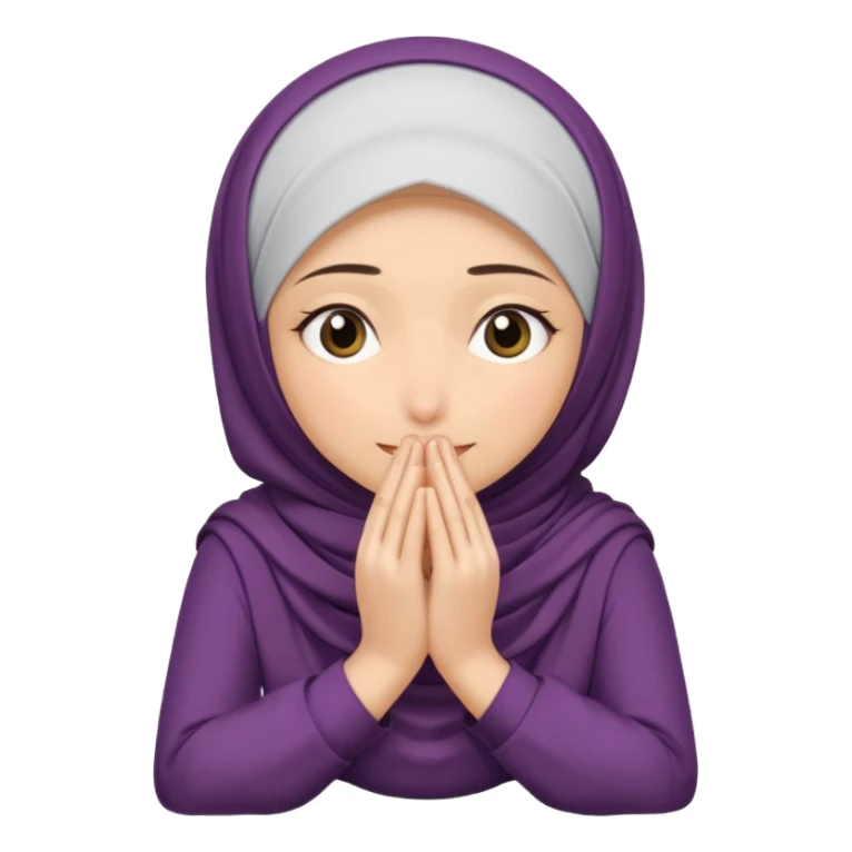 Hijabi girl sitting and hiding her face from her hands sticker