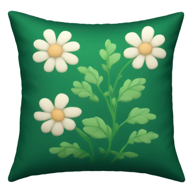 Dark green pillow  with flower motive  sticker
