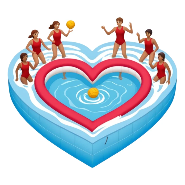 Natación  y voley en un corazón de color  sticker