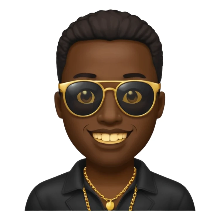 Black man with golds in mouth and black sun glasses sticker