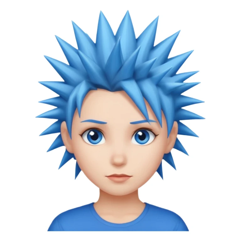 spiky hair blue eyes girl sticker