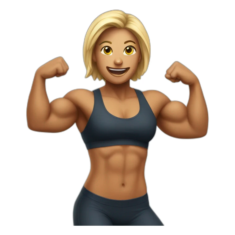 Gigached posing for fitness competition sticker