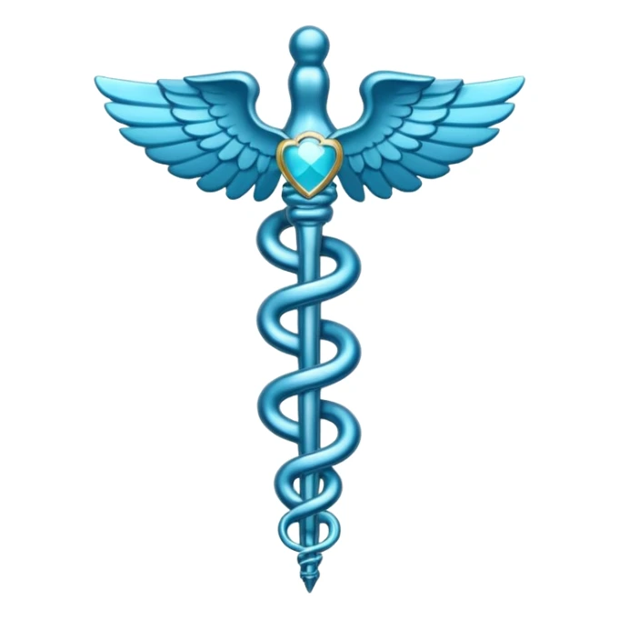 blue medical start of life (caduceus) symbol sticker