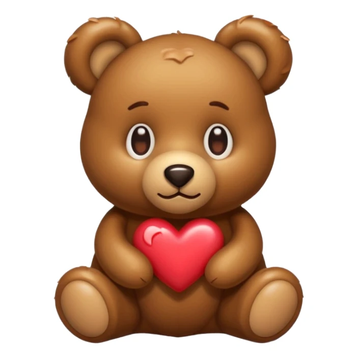 sticky teddy bear with heart-shaped eyes sticker