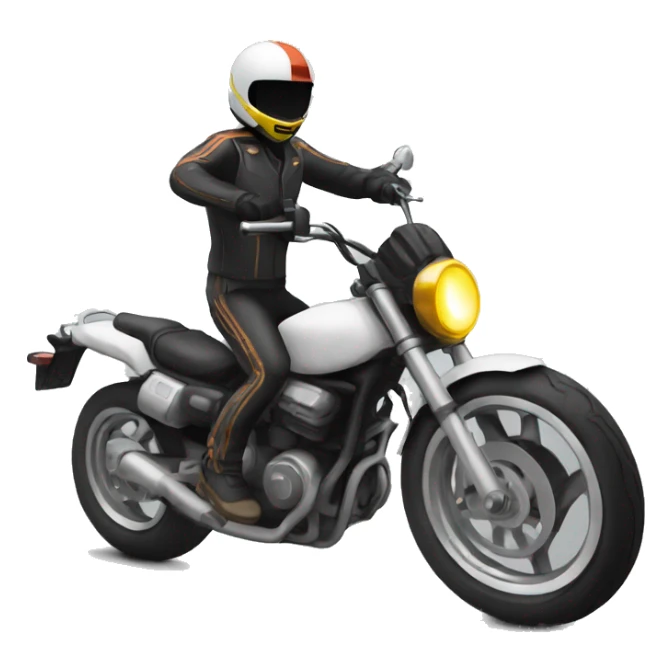 Un motard qui fait une roue arrière  sticker