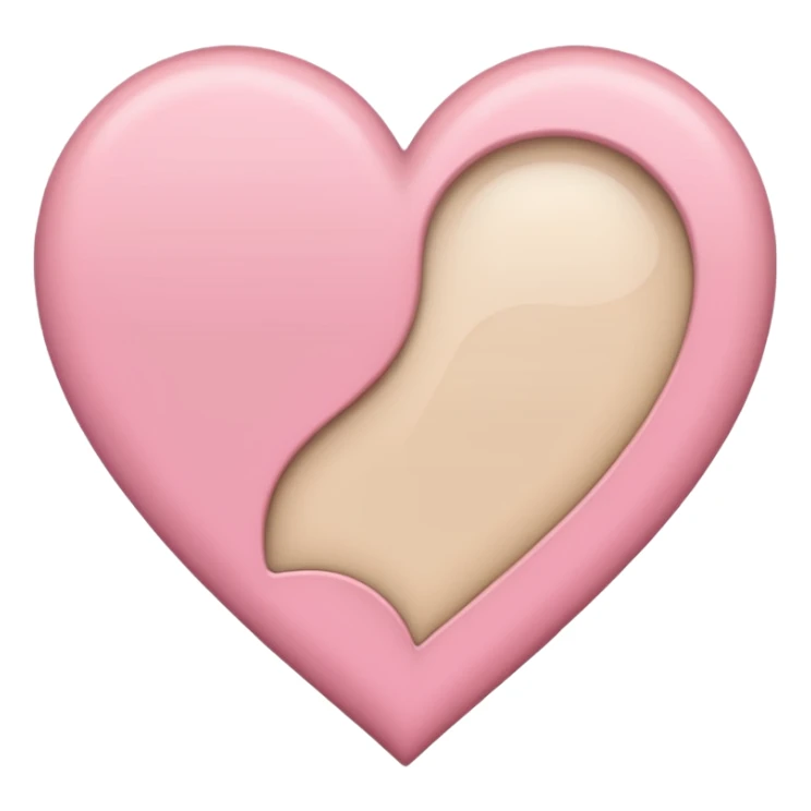 Make a heart with one half being like “🩷” and the other being beige sticker