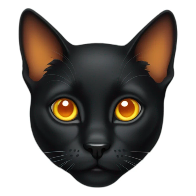 Black cat with orange spots and yellow eyes sticker
