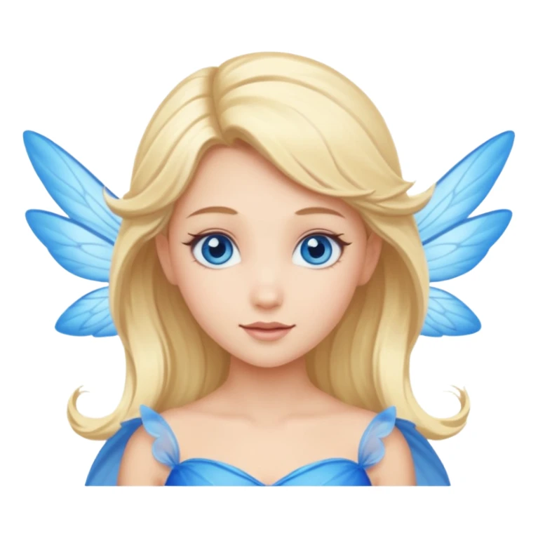 Flying blue fairy with blonde hair and blue eyes sticker