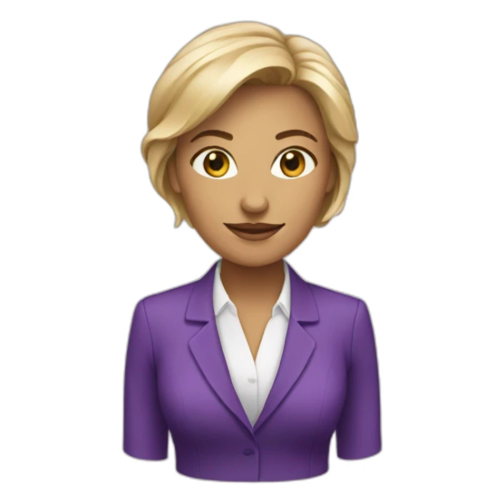 white business woman purple icon sticker