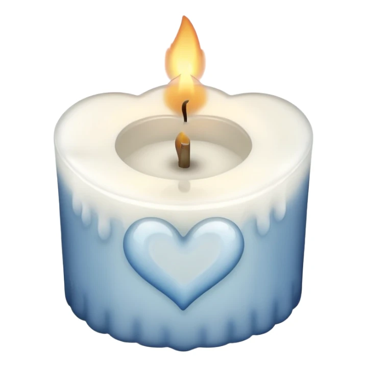 candle with gentle smoke forming a heart sticker