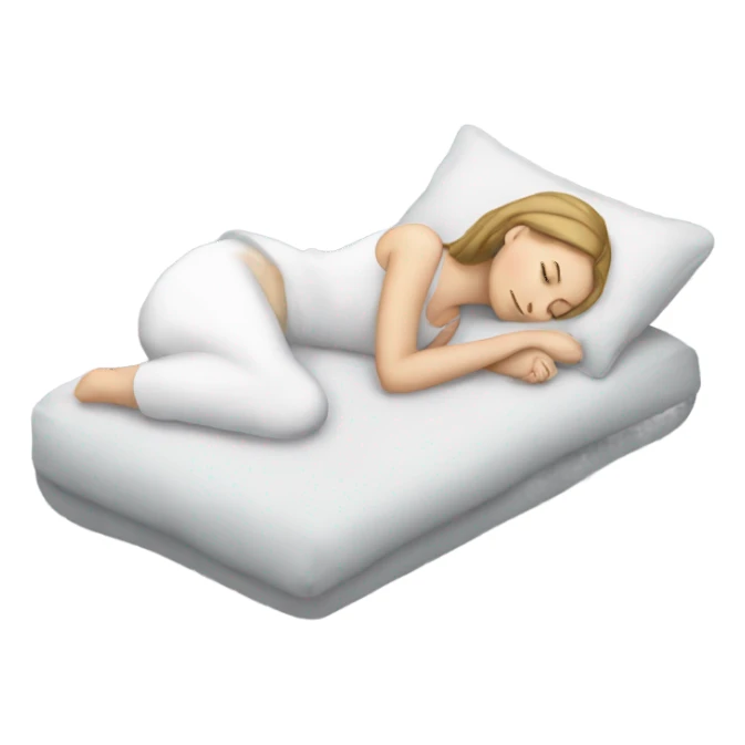 White girl grey  sleeping with a pillow sticker