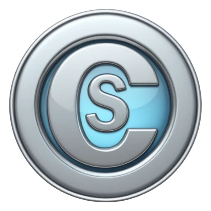 Create a custom emoji badge featuring a stylized, letter “S”. Style it in the Silver rank aesthetic from League of Legends. Use clean silver metals, cool highlights, smooth reflections, and a crisp modern frame. Sleek and clear at small sizes.
 sticker