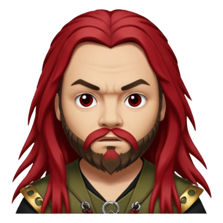 Max Cavalera with dark red long hair, light skin sticker