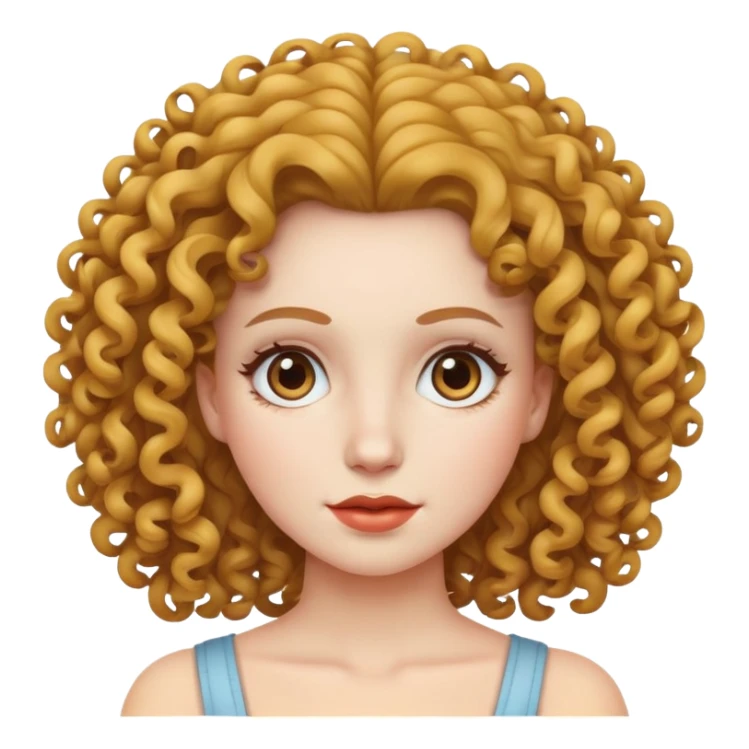 Moça de cabelo cacheado da cor de pele branca  sticker