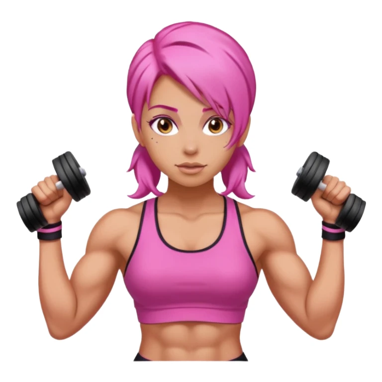 gym girl with pink hair sticker