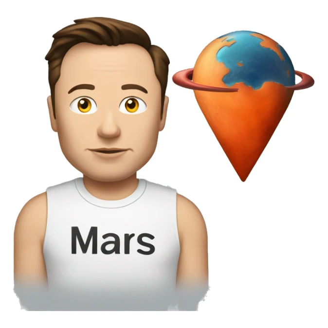 Elon musk wearing a T shirt with “I ❤️ MARS” on the front sticker