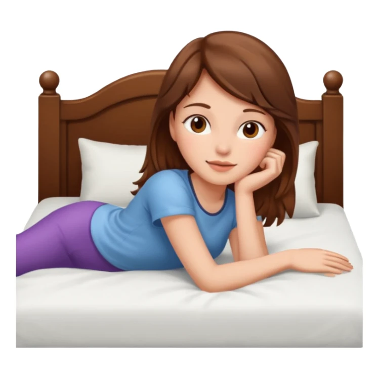 lying on bed brown hair girl just chill sticker
