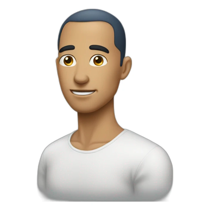 Homme sans cheveux  et yeux bleus sticker