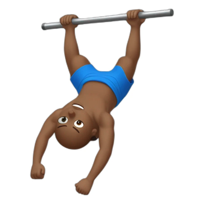 boys have figure is performed on a pull-up bar from an inverted hang until the body is completely horizontal and straight with the front of the body facing upwards sticker