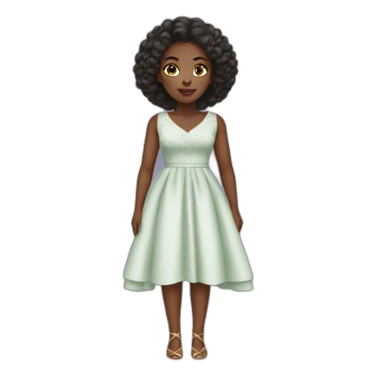 Beautiful nigerian girl wearing middle dress sticker