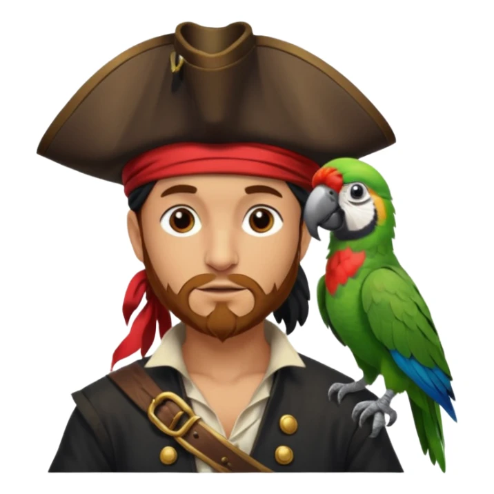 pirate and parrot sticker