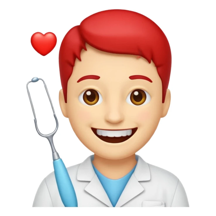 quiero que me hagas emojis de dentista rojos sticker