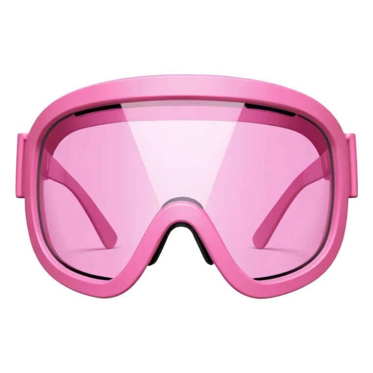 extremely thick pink shield visor glasses, super chunky Y2K style, massive one-piece lens, bold design sticker