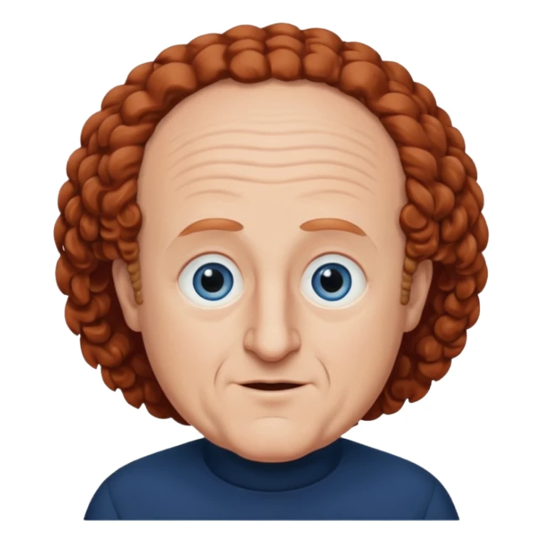 Larry Fine from the Three Stooges with blue eyes, reddish- brown hair, navy blue outfit sticker