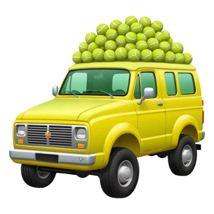 squatted truck antenna tennis balls sticker