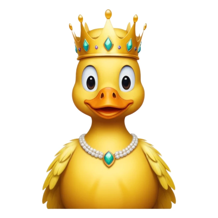 duck King, standing, with crown sticker