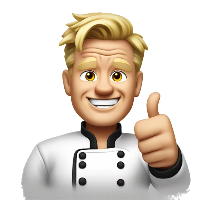 gordon ramsey giving thumbs up, photo realistic sticker