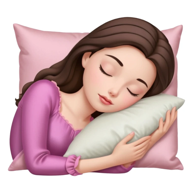 sleeping beauty brunette white girl with a silk pillow sticker