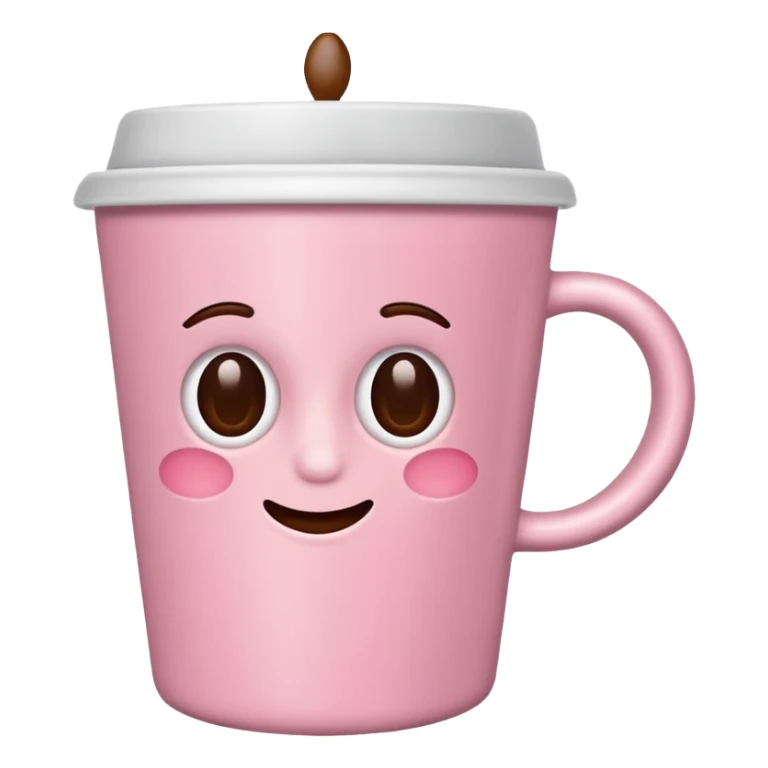 light-pink cup of coffee, no emotions sticker