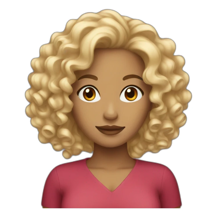 Latina with blonde highlighted curly hair sticker