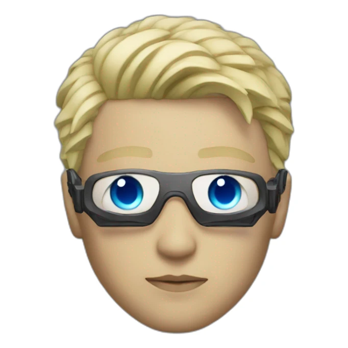 Blond cyberpunk man blue eyes sticker