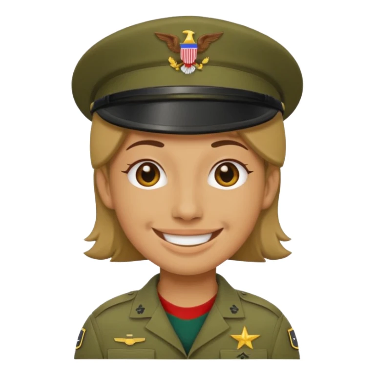 neutral emoji wearing the U.S. army AGSU sticker