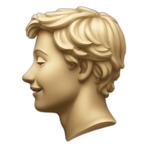 statue face side view smile sticker