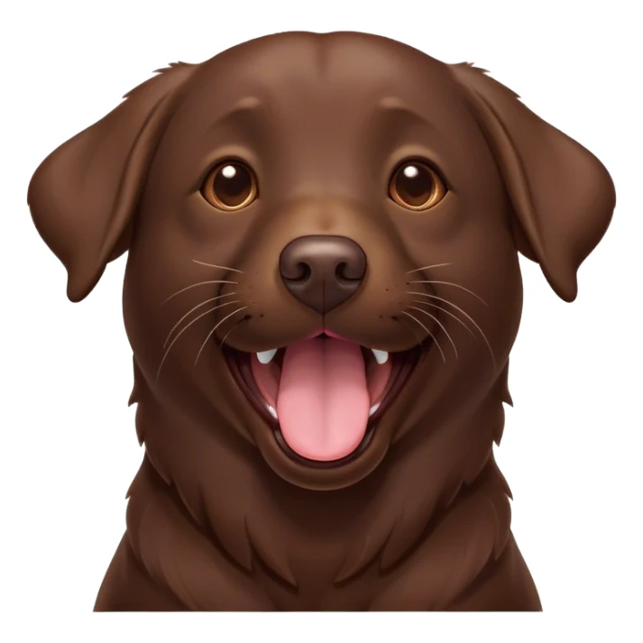 Cinematic Cute Yawning Chocolate Labrador Portrait Emoji, Head tilted slightly with a dramatic, wide-open yawn, showcasing a smooth chocolate Fur with a velvety texture, floppy ears slightly drooping, round brown eyes barely open in drowsy contentment, Simplified yet irresistibly adorable features, highly detailed, glowing with a soft, cozy glow, high shine, relaxed yet expressive, stylized with a touch of whimsy, bright and endearing, soft glowing outline, capturing the essence of a sleepy yet affectionate companion, so drowsy it feels like it could stretch out of the screen and curl up for a nap! sticker
