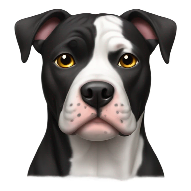 My dog Sheba black Pitbull with white on chest sticker